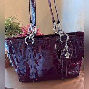 Coach Deep Burgundy Patent Leather Tote-2008
